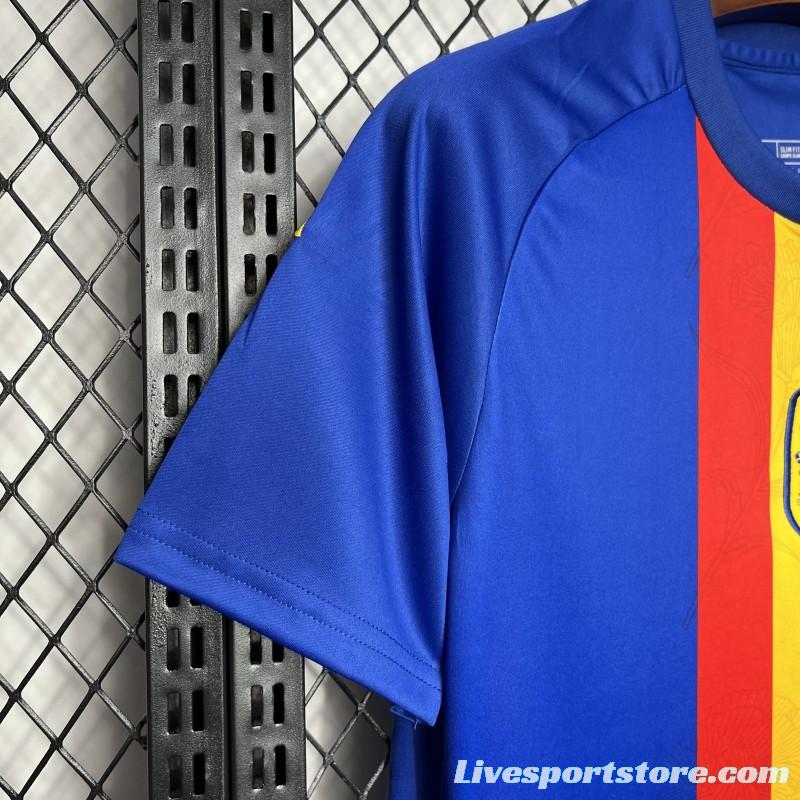 2024 Spain Euro Blue/Red/Yellow Pre-match Training Jersey