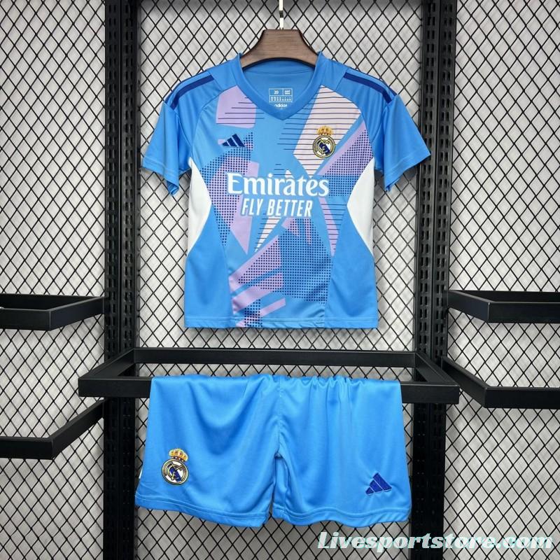 24/25 Kids Real Madrid Blue Goalkeeper Jersey