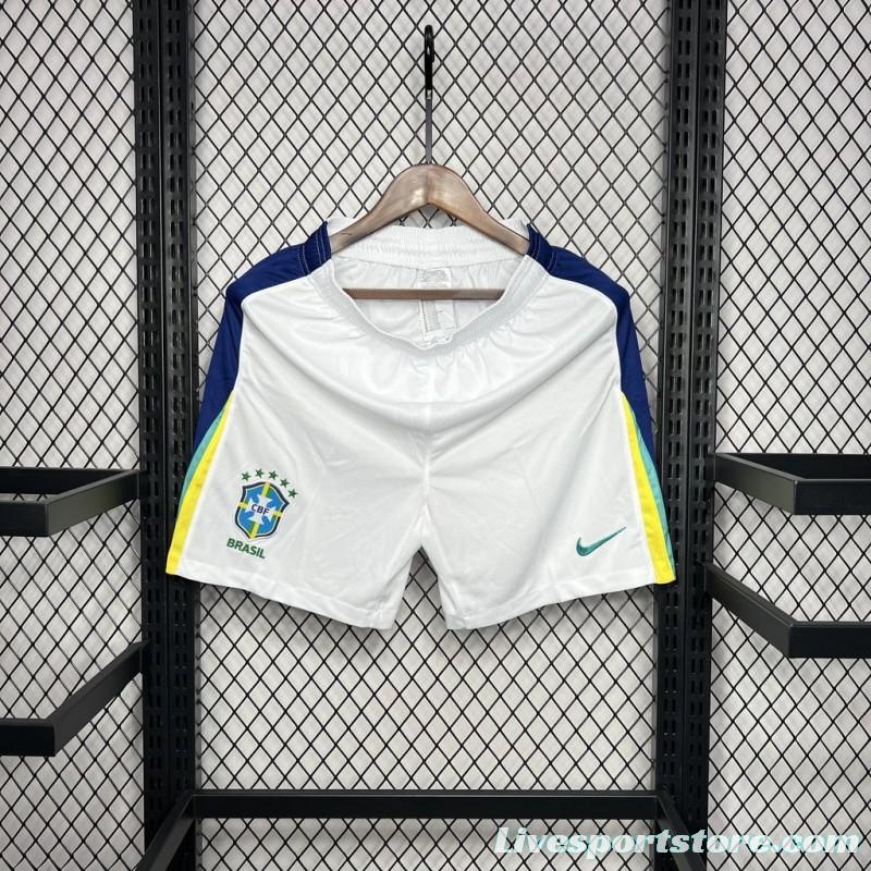 2024 Brazil Away White Shorts