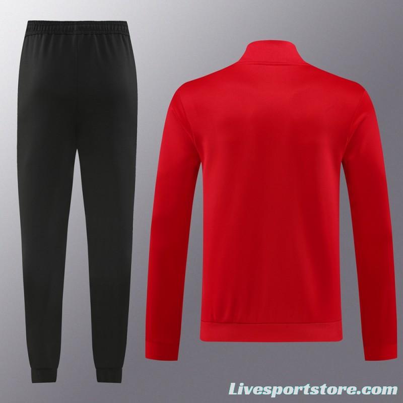 24/25 Manchester United Red Full Zipper Jacket +Long Pants