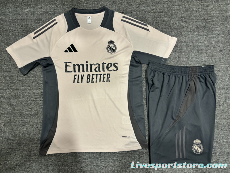 24/25 Kids Real Madrid Pink Short Sleeve Jersey+Shorts