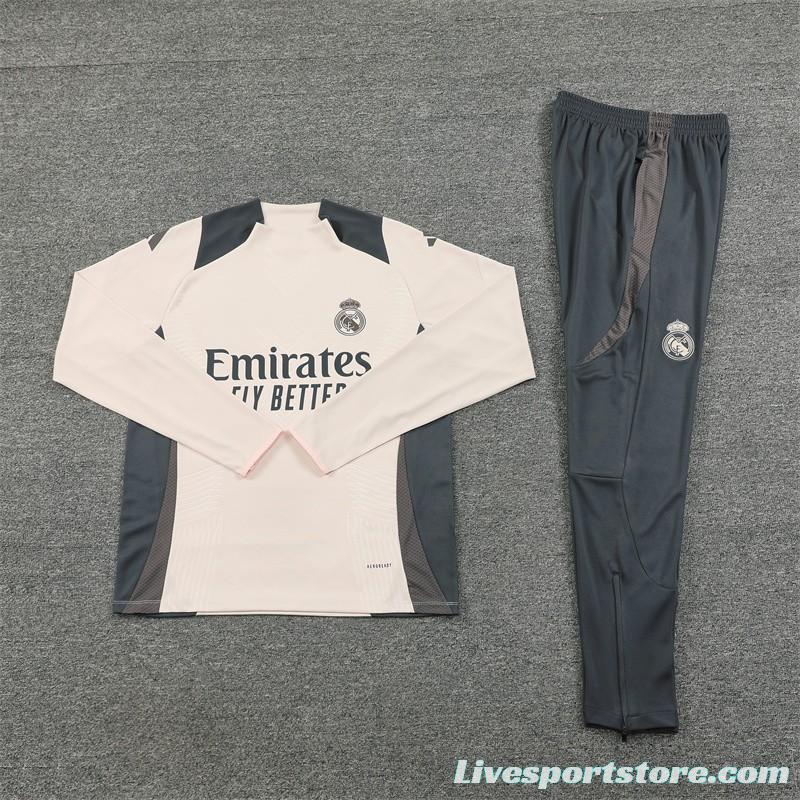 24/25 Real Madrid khaki Half Zipper Jacket+Long Pants