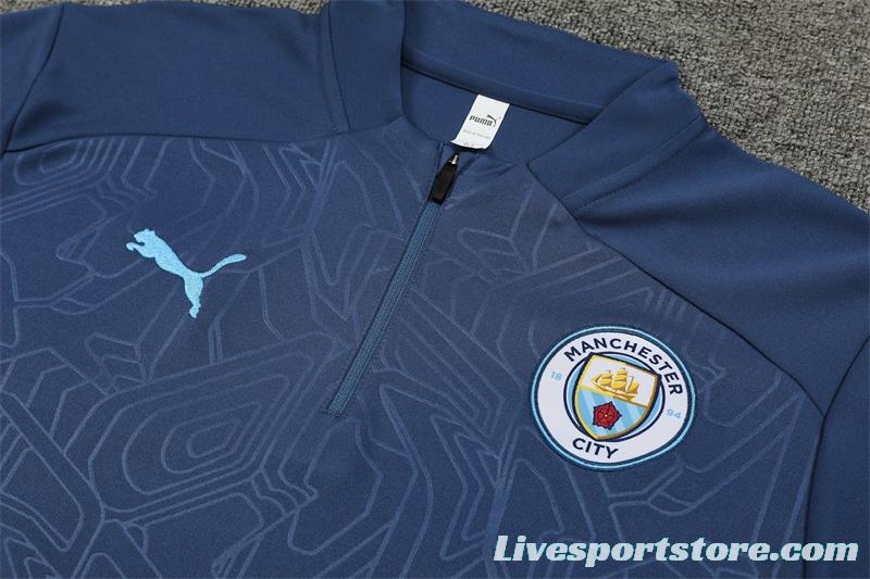 24/25 Manchester City Navy Half Zipper Jacket+Long Pants