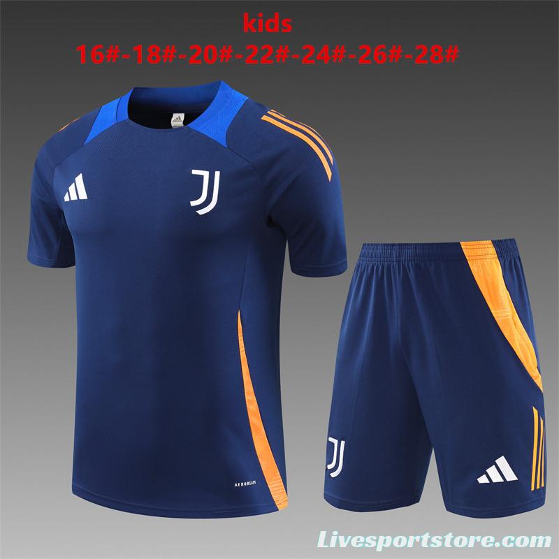 24/25 Kids Juventus Navy Short Sleeve Jersey+Shorts