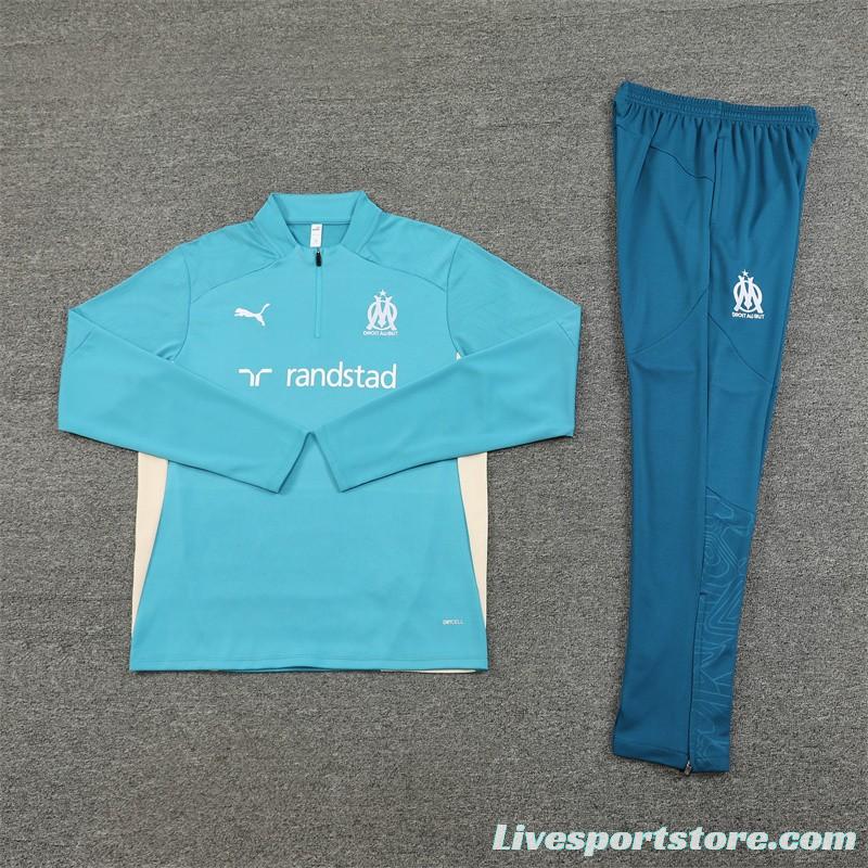 24/25 Olympique Marseille Lake Green Half Zipper Jacket+Long Pants