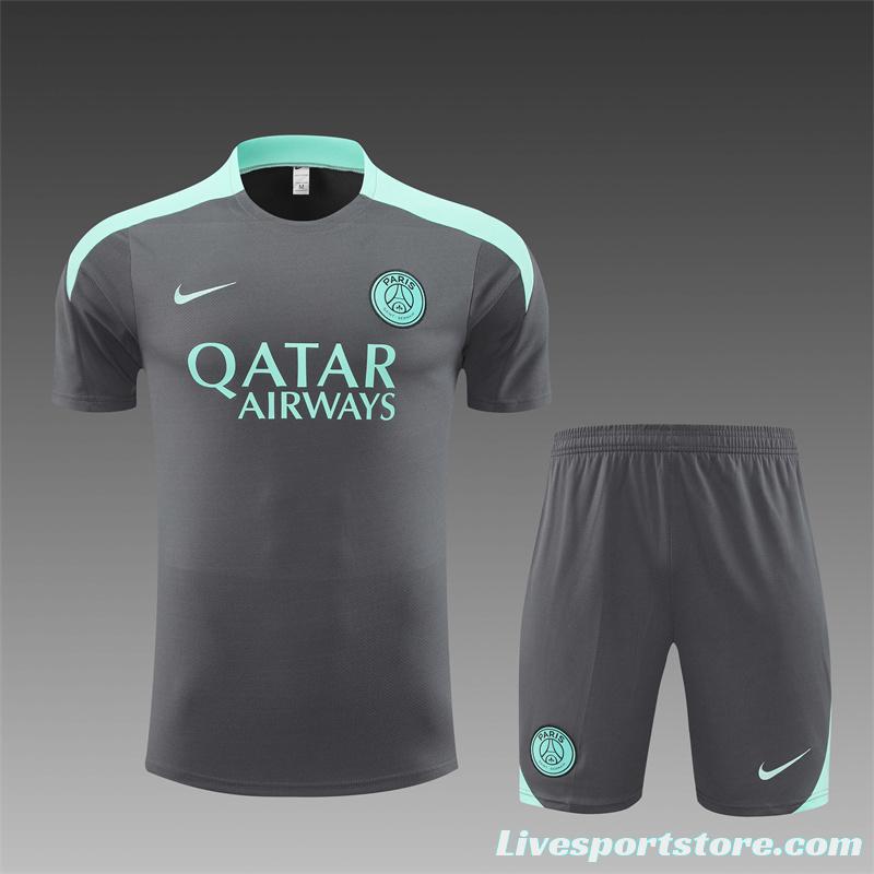 24/25 PSG Grey Short Sleeve Jersey+Shorts