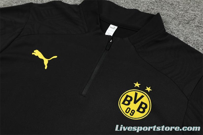 24/25 Borussia Dortmund Black Half Zipper Jacket+Long Pants