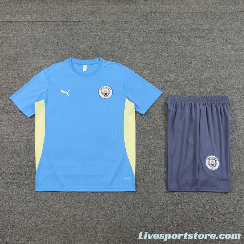 24/25 Manchester City Sky Blue Short Sleeve Jersey+Shorts