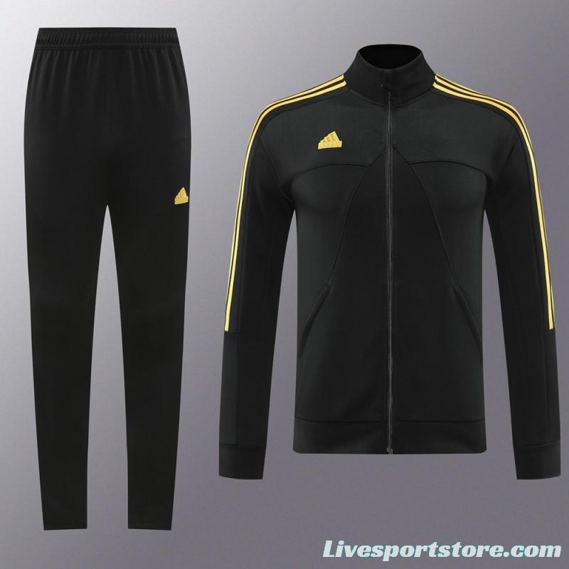 2024 Adidas Black Full Zipper Jacket +Long Pants