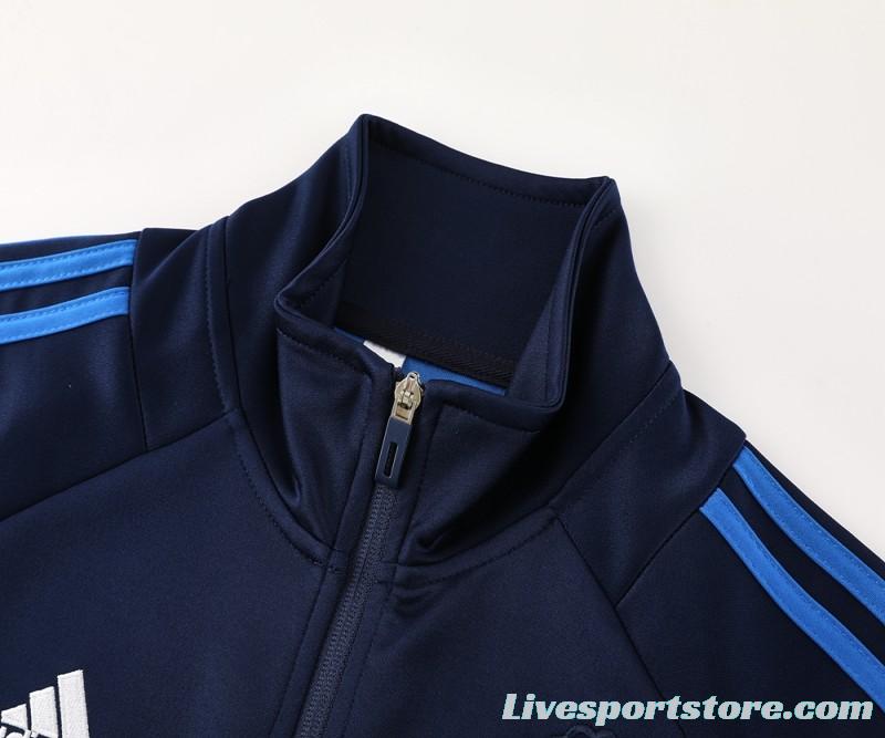 24/25 Manchester United Navy/Blue Full Zipper Jacket +Long Pants