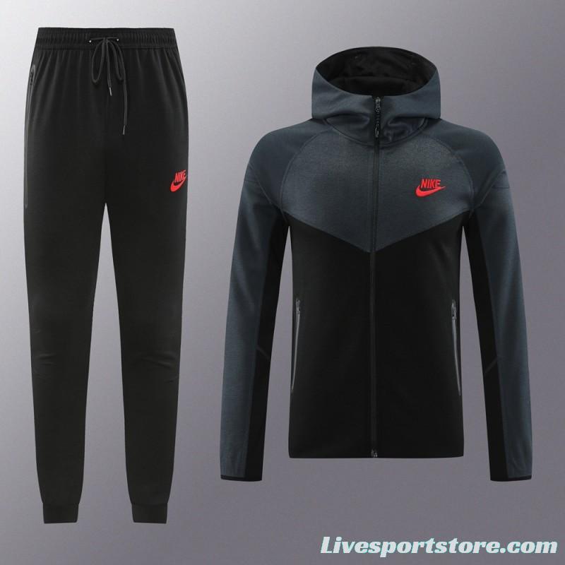 2024 Nike Grey/Black Full Zipper Jacket +Long Pants