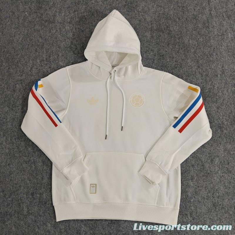 2024 Colombia 120th Black/Navy/Grey/Beige/White Hoodie With Golden Badge