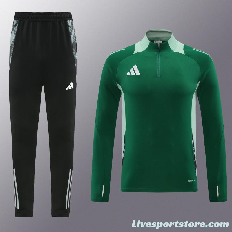 2024 Adidas Green Half Zipper Jacket +Long Pants