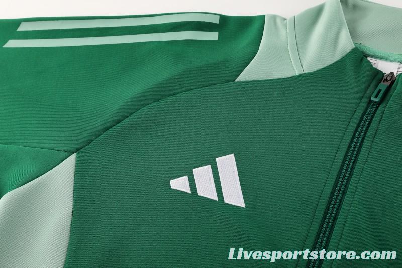 2024 Adidas Green Full Zipper Jacket +Long Pants