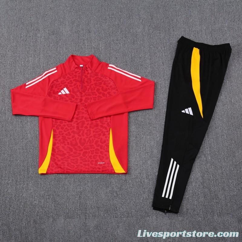 2024 Adidas Red Half Zipper Jacket+Long Pants