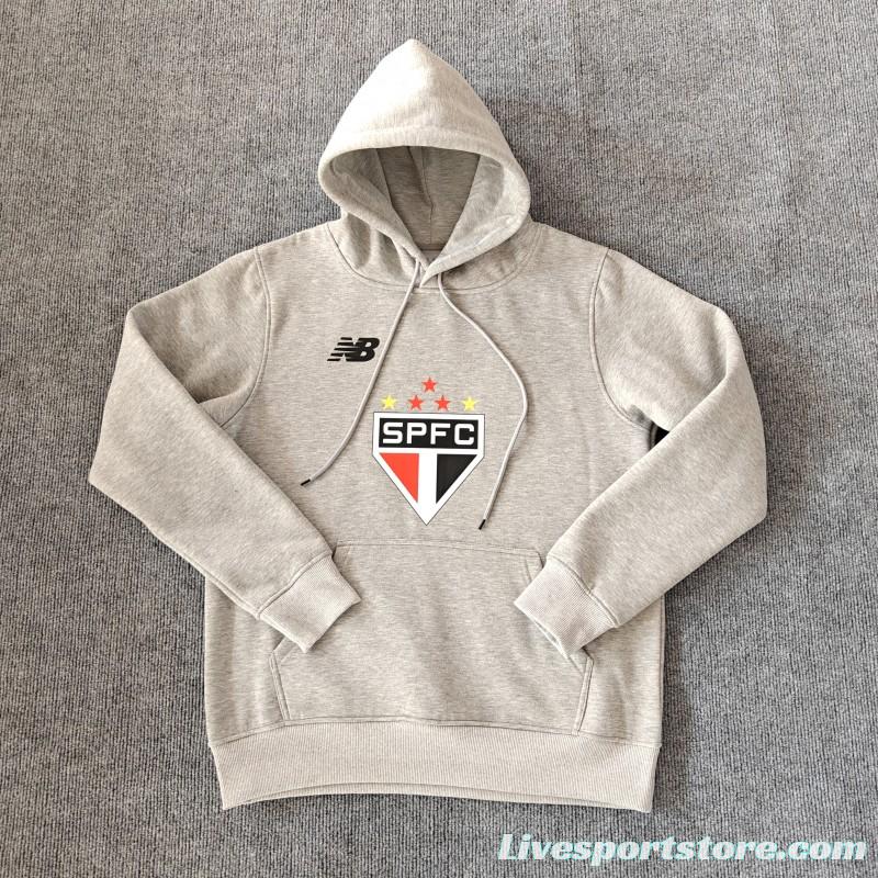 24/25 Sao Paulo Navy/Red/Black/Beige/Grey Hoodie WIth Black Badge