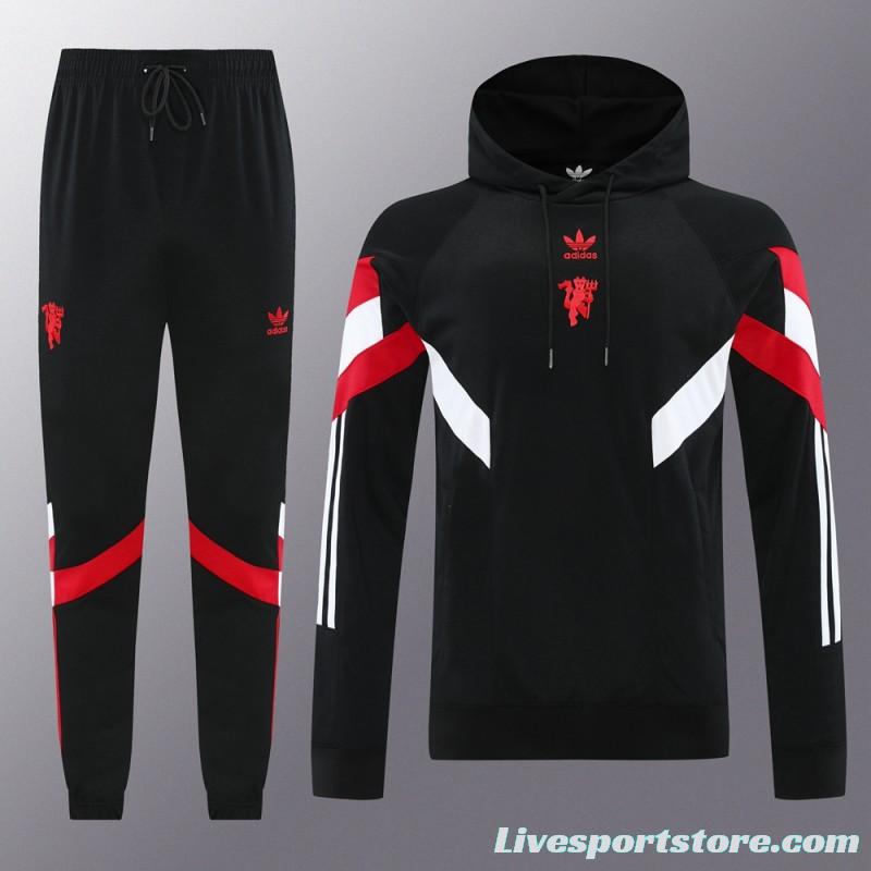 24/25 Manchester United Black Hoodie Jacket +Long Pants