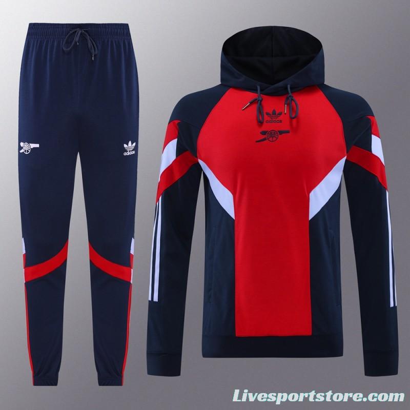 24/25 Arsenal Red/Navy Hoodie Jacket +Long Pants