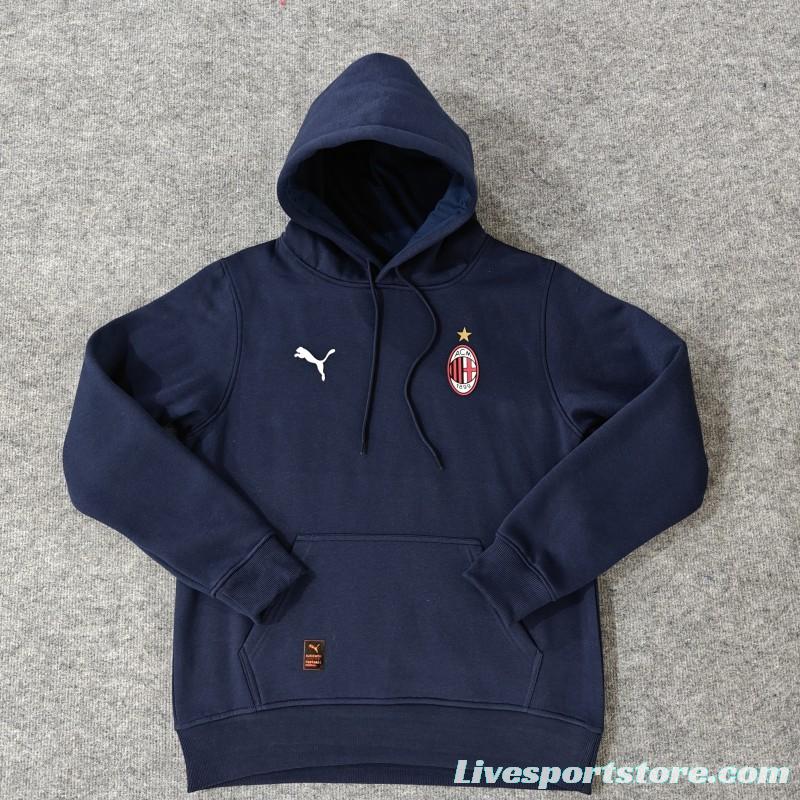 24/25 AC Milan Navy/Red/Black/Beige/Grey Hoodie WIth Black Badge