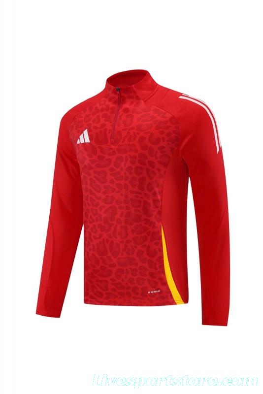 2024 Adidas Red Half Zipper Jacket+Long Pants