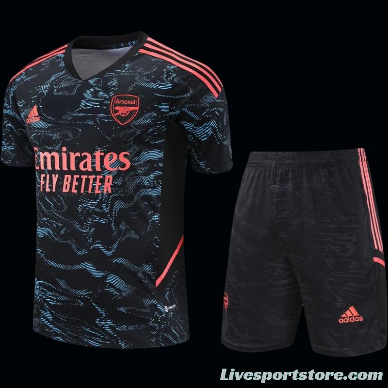 23-24 Arsenal Black Pattern Special Short Sleeve+Shorts