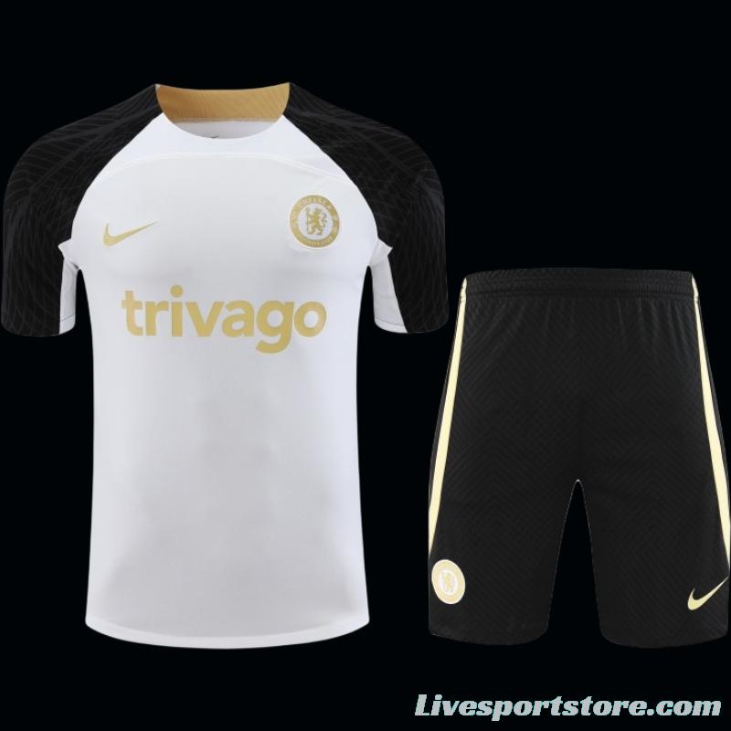 23-24 Chelsea White Black Short Sleeve+Shorts