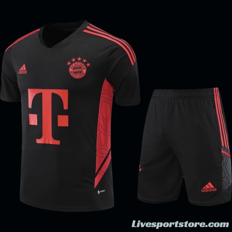 23-24 Bayern Munich Black Red Short Sleeve+Shorts