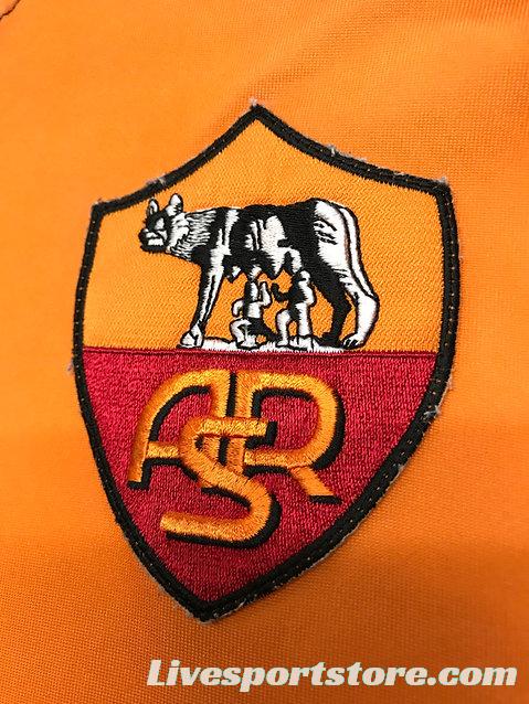 Retro 00/01 AS Roma Home Long Sleeve Jersey With Champion Patches