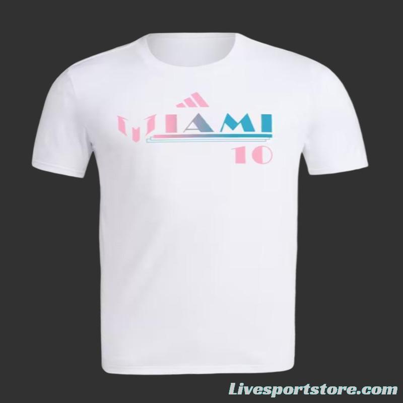 23/24 Messi x adidas Miami White T-Shirt