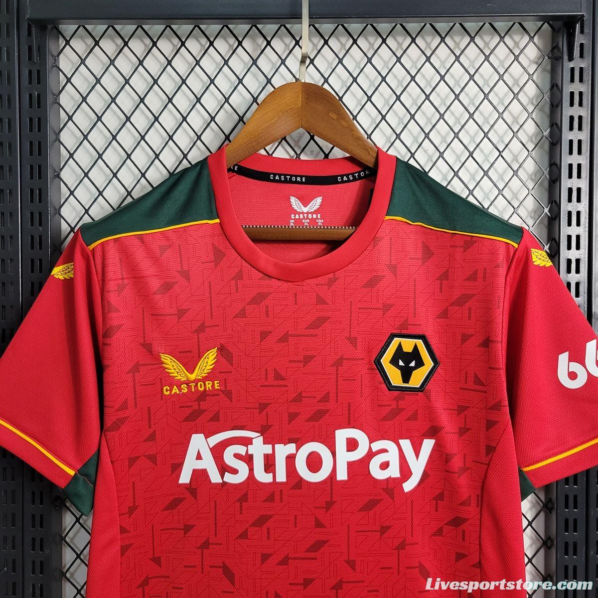 23/24 Wolverhampton Wanderers Away Red Jersey