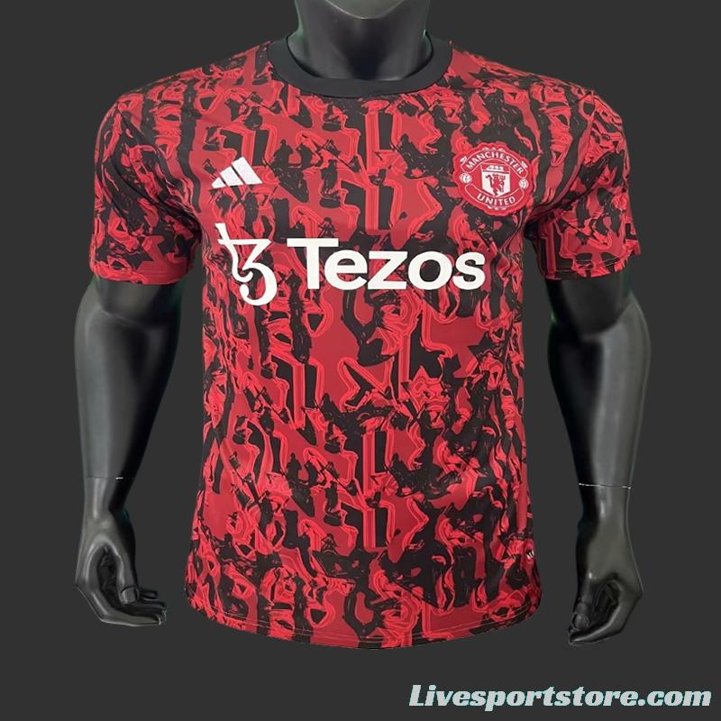 23/24 Manchester United Red Black Training Jersey