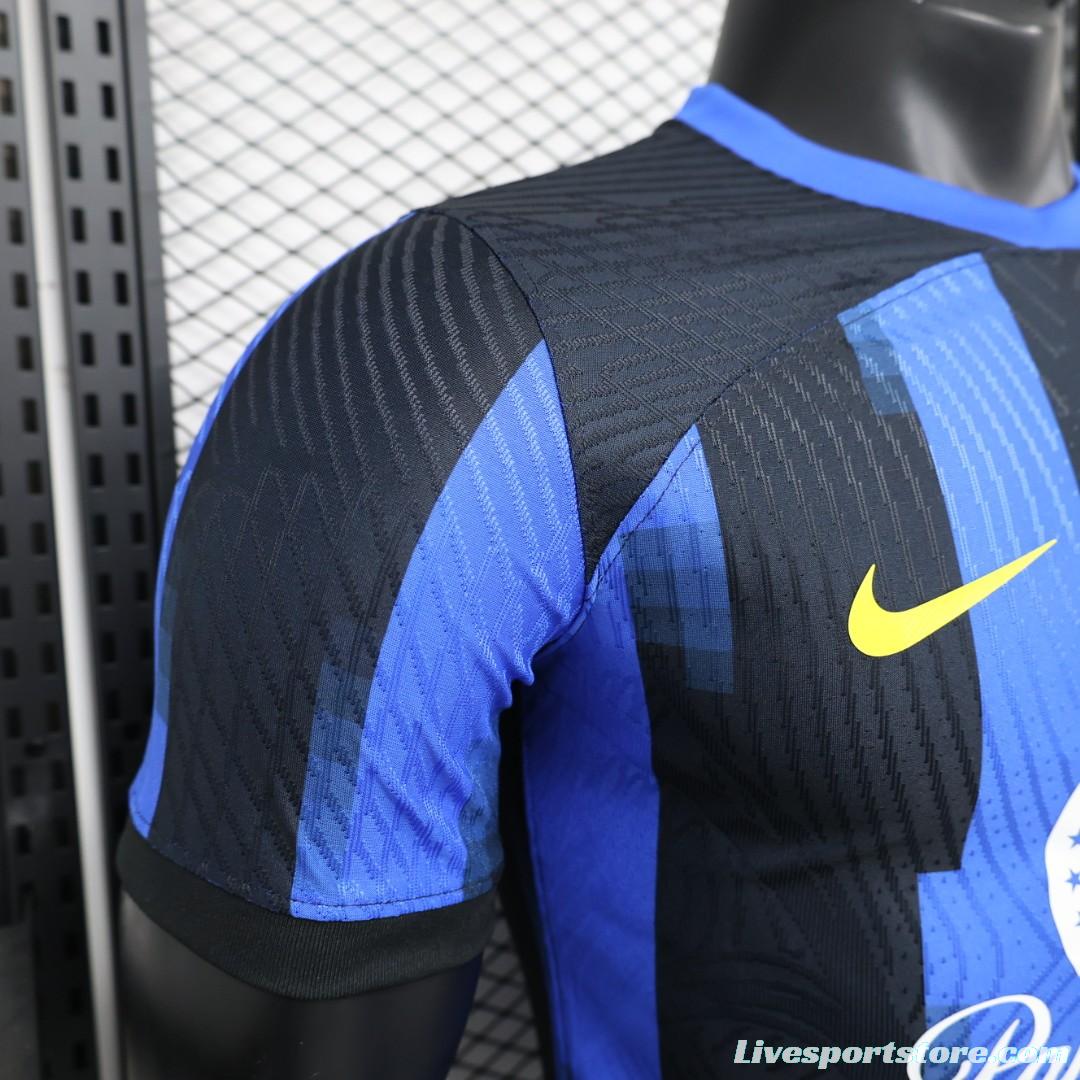 Player Version 23/24 Inter Milan Home Jersey With Paramount Plus Sponsor