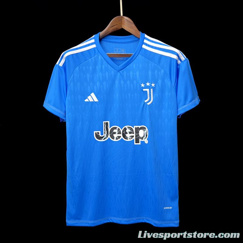 23/24 Juventus Blue Goalkeeper Jersey