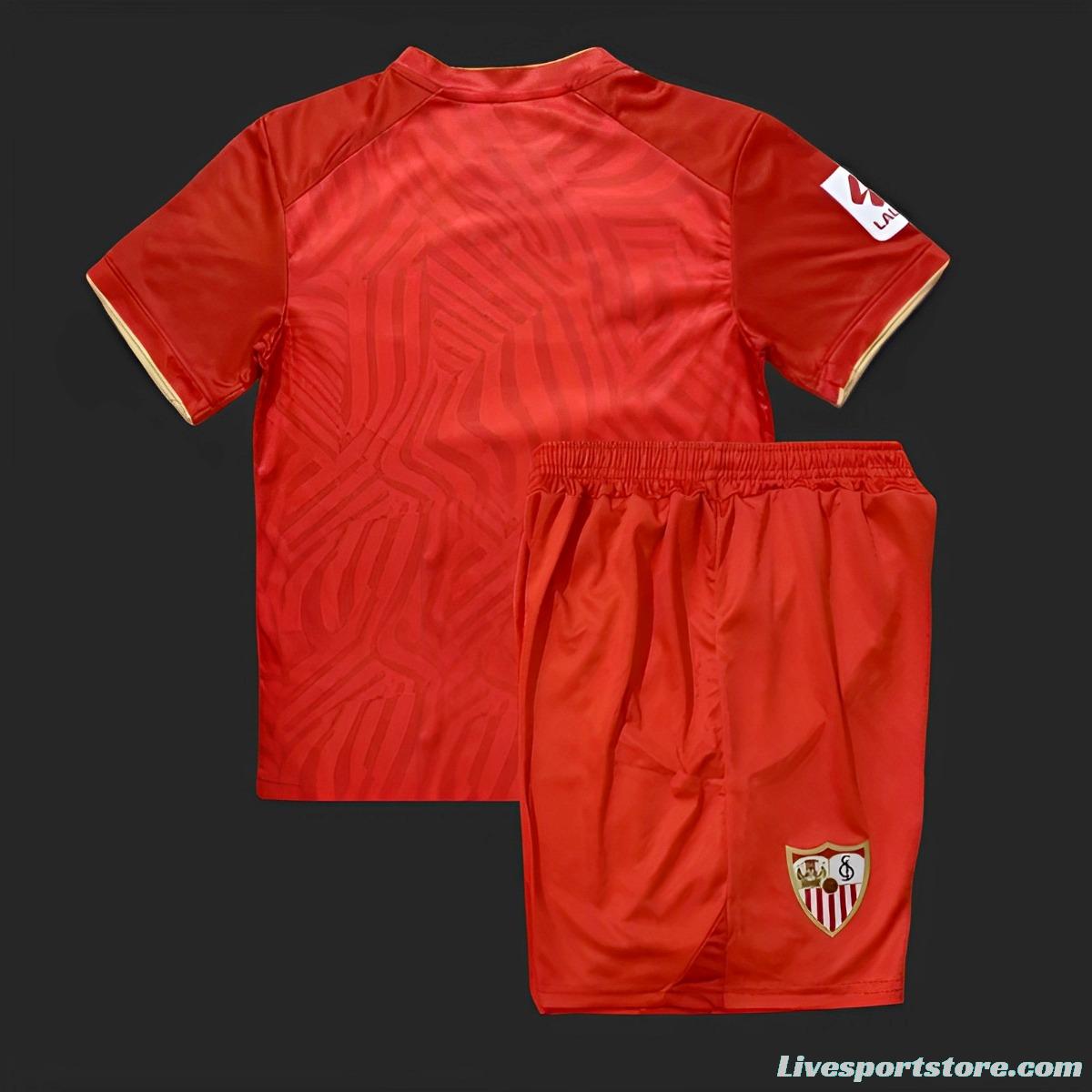 23/24 Kids Sevilla Away Red Jersey