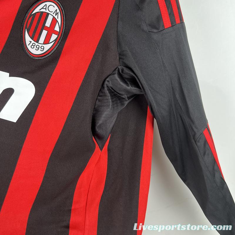 Retro 08/09 AC Milan Home Long Sleeve Jersey