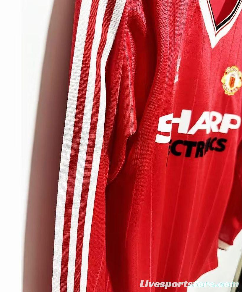 Retro 82/83 Manchester United Home Long Sleeve Jersey