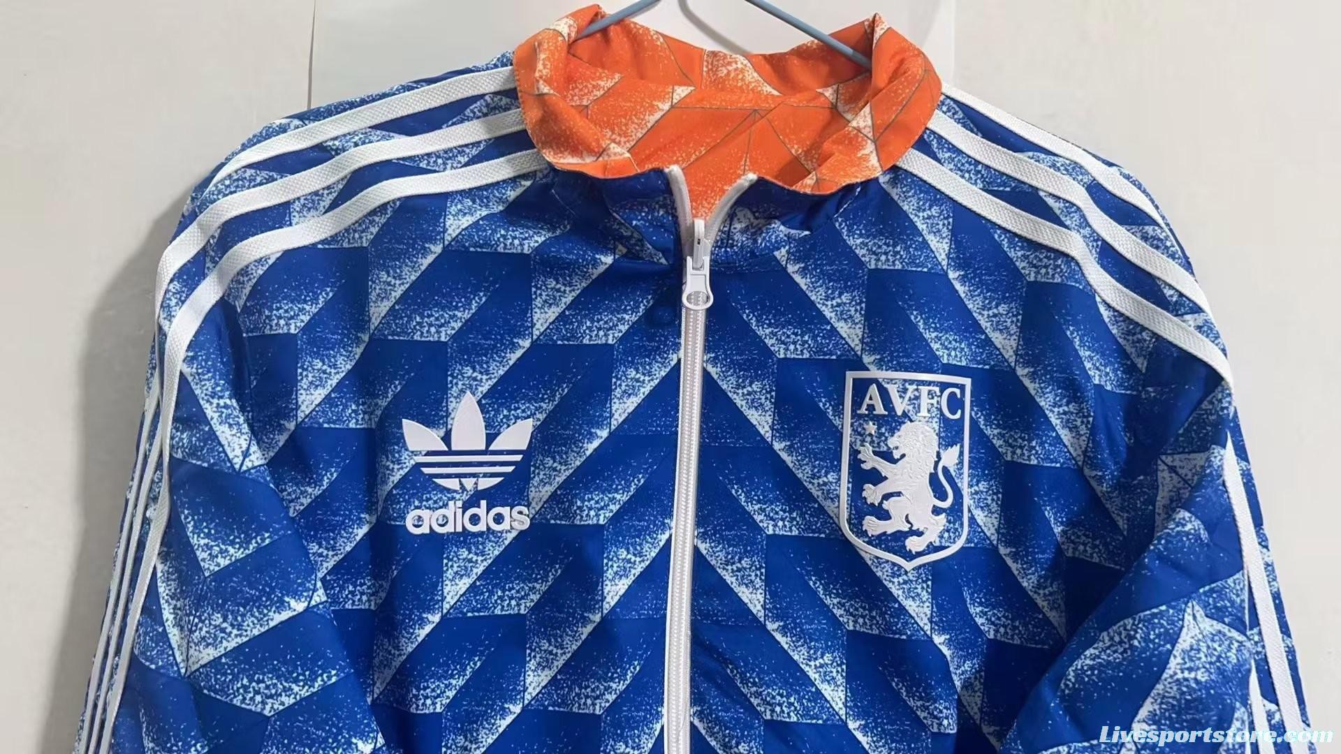 Retro Aston Villa Reversible Blue/Orange Jacket