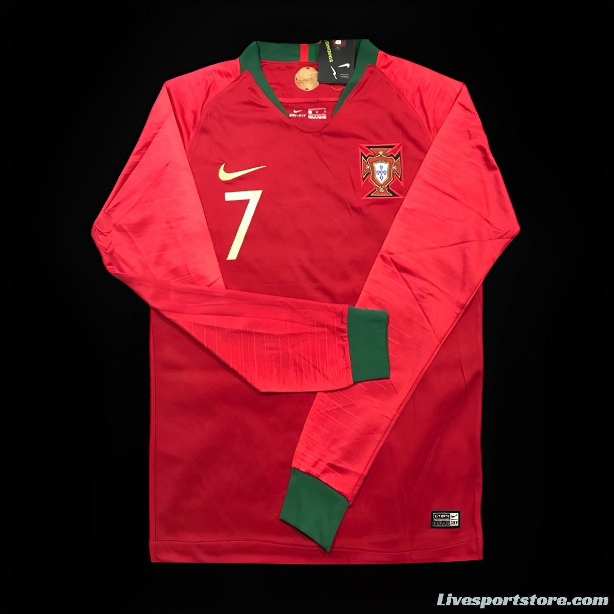 Retro 2018 Portugal Home Long Sleeve Jersey