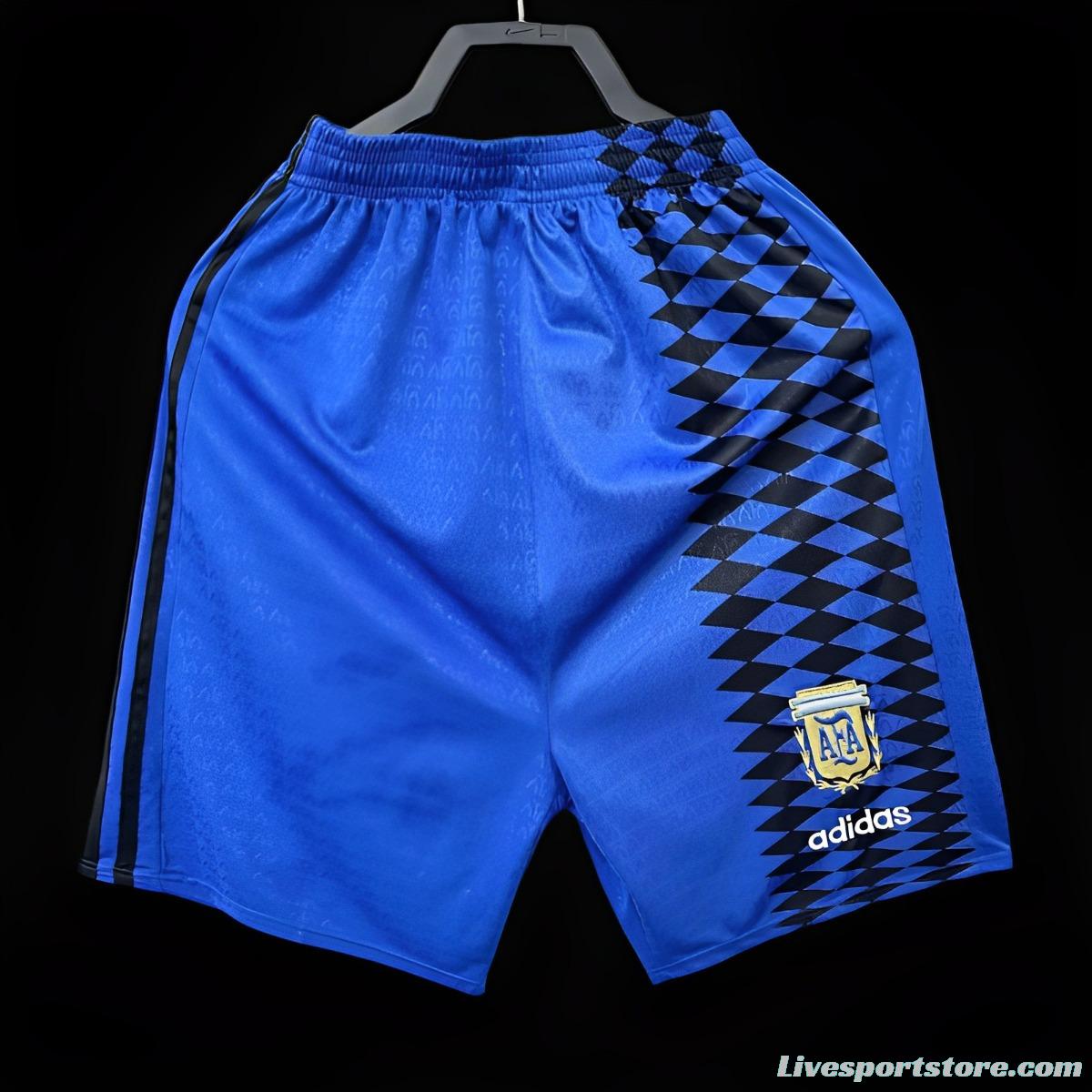 Retro 1994 Argentina Away Blue Shorts