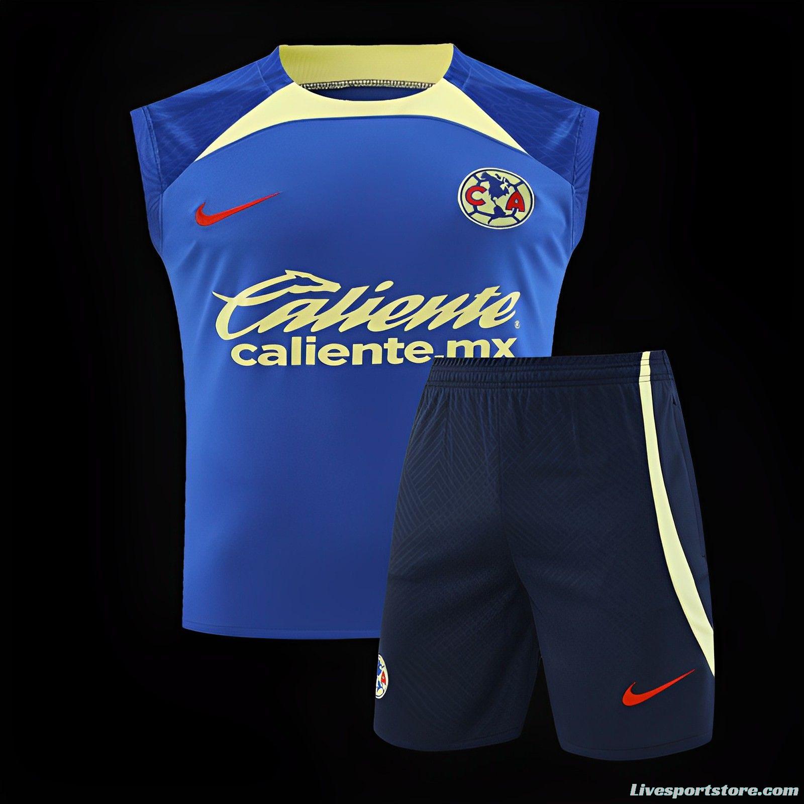 24/25 Club America Blue Vest Jeresy+Shorts