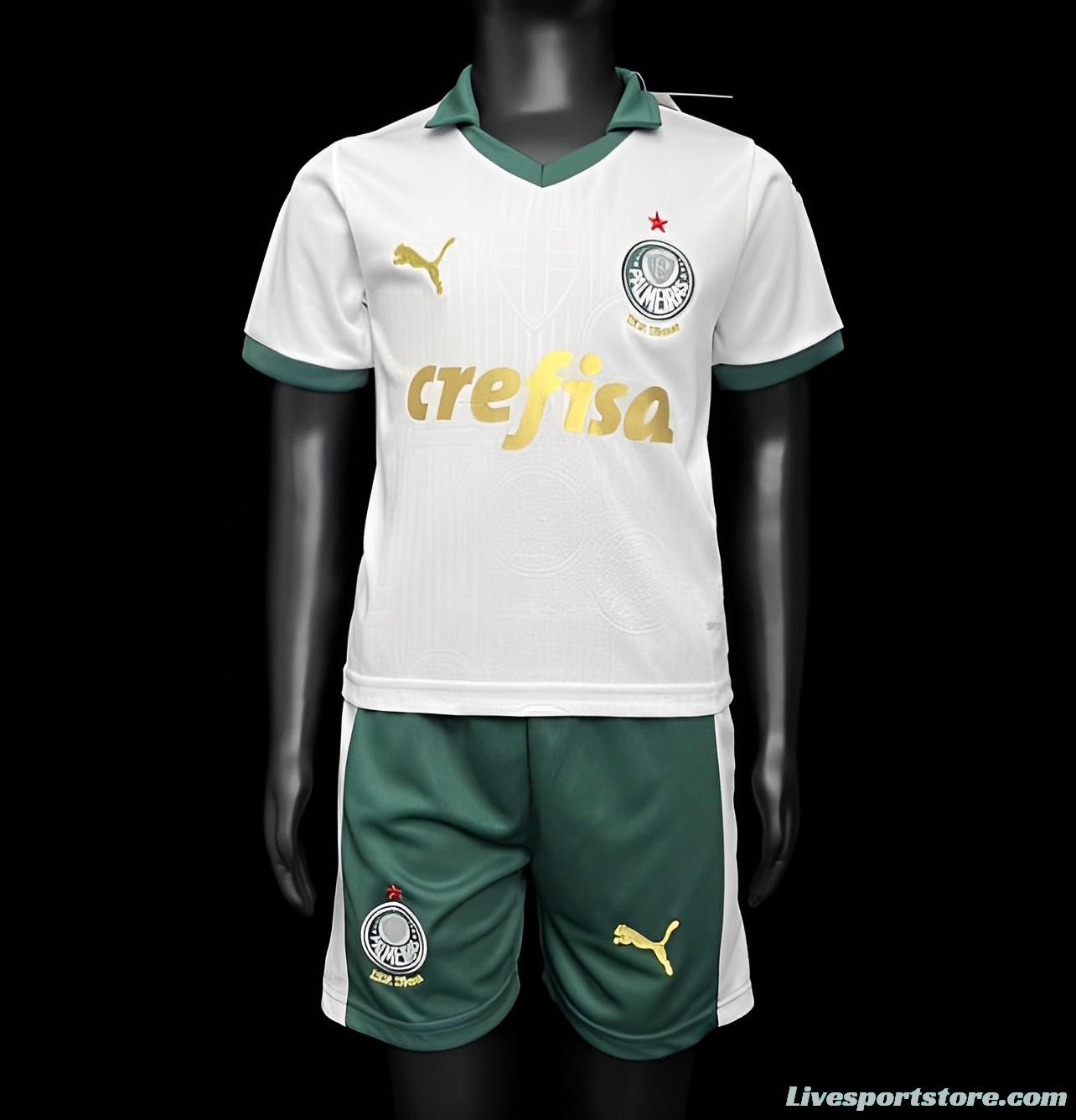 24/25 Kids Palmeiras Away White Jersey