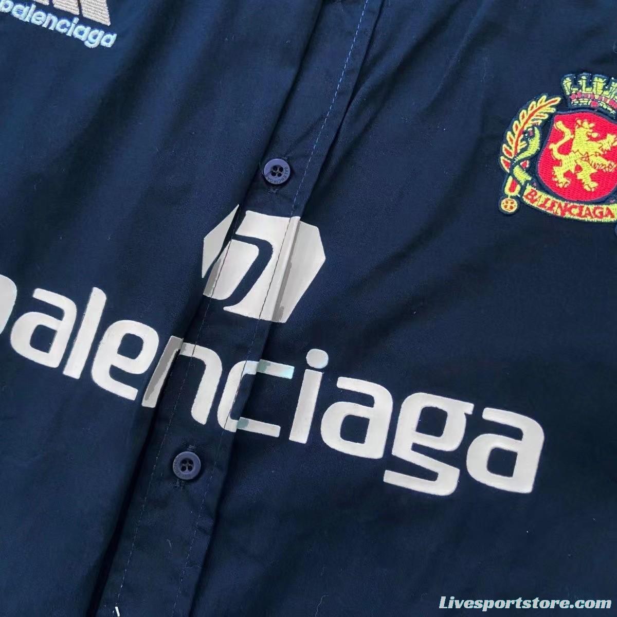 23/24 Manchester United xBalenciaga Navy Long Sleeve Shirt