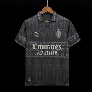 23/24 AC Milan x PLEASURES Forth Black Jersey