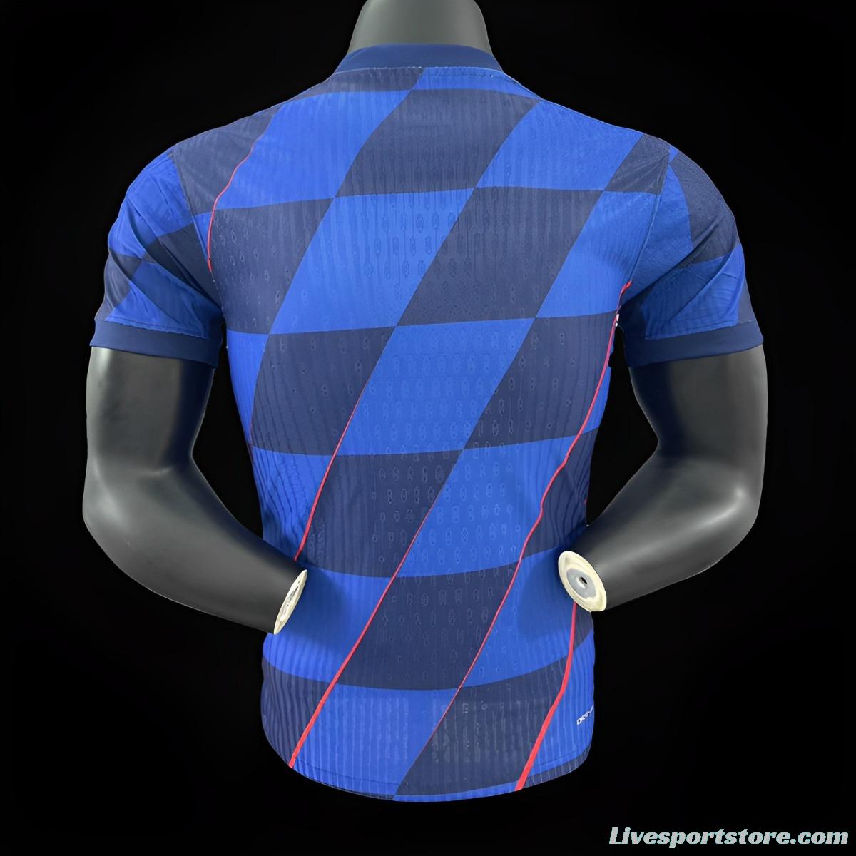 Player Version 2024 Croatia Away Blue Jersey