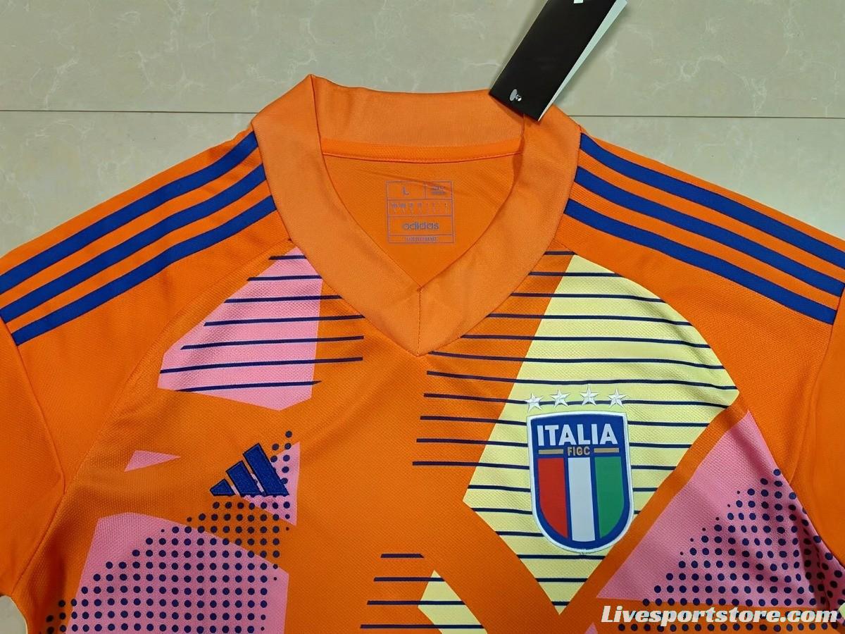 2024 Italy Orange Goalkeeper Jersey