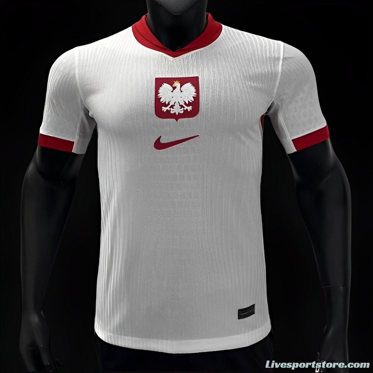 Player Version 2024 Poland Home Jersey