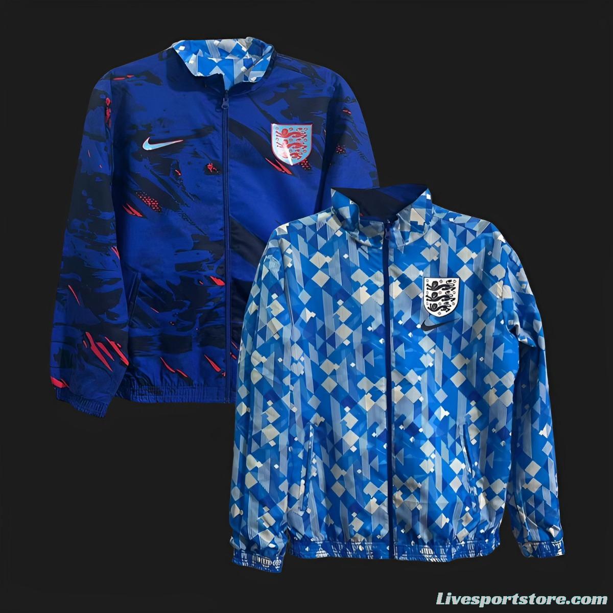 2024 England Reversible Blue/Navy Full Zipper Jacket