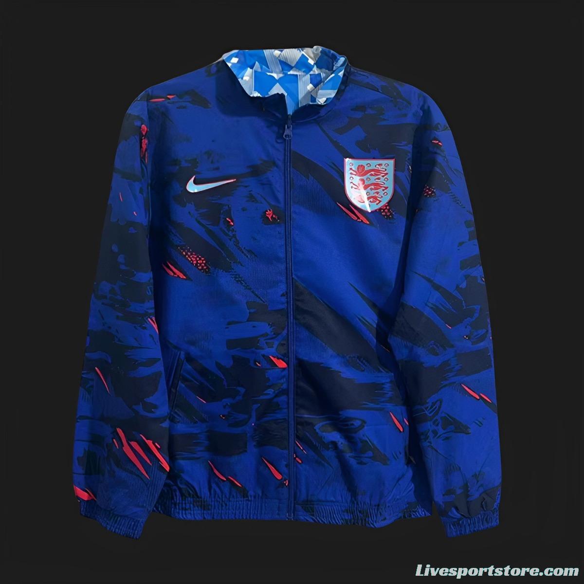 2024 England Reversible Blue/Navy Full Zipper Jacket