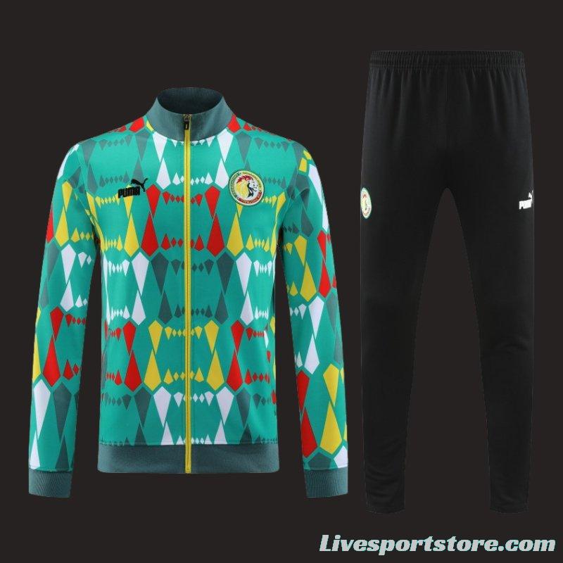 2024 Senegal Green Full Zipper Hoodie Jacket+Pants