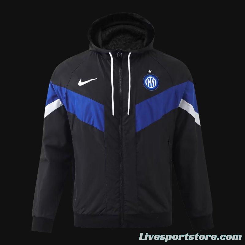 23/24 Inter Milan Black Windbreaker